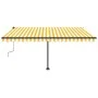 Toldo de pie manual retráctil amarillo y blanco 400x350 cm de vidaXL, Toldos - Ref: Foro24-3069818, Precio: 455,54 €, Descuen...