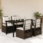 Set comedor de jardín 5 piezas y cojines ratán sintético marrón von , Gartensets - Ref: Foro24-3262981, Preis: 515,15 €, Raba...