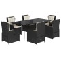 Set de comedor de jardín 7 pzas y cojines ratán sintético negro von , Gartensets - Ref: Foro24-3262831, Preis: 910,91 €, Raba...