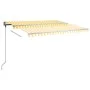 Retractable manual freestanding awning in yellow and white, 400x350 cm. by vidaXL, Awnings - Ref: Foro24-3069818, Price: 454,...