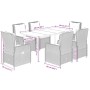 Set comedor de jardín 7 pzas con cojines ratán sintético marrón by , Garden sets - Ref: Foro24-3262844, Price: 783,23 €, Disc...