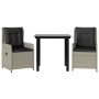Set comedor de jardín 3 pzas cojines ratán sintético gris claro by , Garden sets - Ref: Foro24-3262903, Price: 302,08 €, Disc...