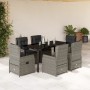 Set comedor jardín 7 pzas y cojines ratán sintético gris von , Gartensets - Ref: Foro24-3262865, Preis: 967,96 €, Rabatt: %