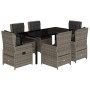 Set comedor jardín 7 pzas y cojines ratán sintético gris von , Gartensets - Ref: Foro24-3262865, Preis: 967,96 €, Rabatt: %