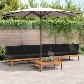 Set de sofás de palets de jardín y cojines 4 pzas madera acacia by , Outdoor sofas - Ref: Foro24-3209454, Price: 670,61 €, Di...