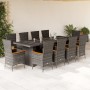 Set de comedor de jardín 11 pzas y cojines ratán sintético gris by , Garden sets - Ref: Foro24-3277556, Price: 1,00 €, Discou...