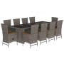 Set de comedor de jardín 11 pzas y cojines ratán sintético gris by , Garden sets - Ref: Foro24-3277556, Price: 1,00 €, Discou...