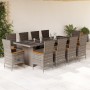 Set de comedor de jardín 11 pzas y cojines ratán sintético gris by , Garden sets - Ref: Foro24-3277561, Price: 1,00 €, Discou...