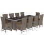 Set de comedor de jardín 11 pzas y cojines ratán sintético gris by , Garden sets - Ref: Foro24-3277561, Price: 1,00 €, Discou...