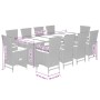 Set de comedor de jardín 11 pzas y cojines ratán sintético gris by , Garden sets - Ref: Foro24-3277561, Price: 1,00 €, Discou...