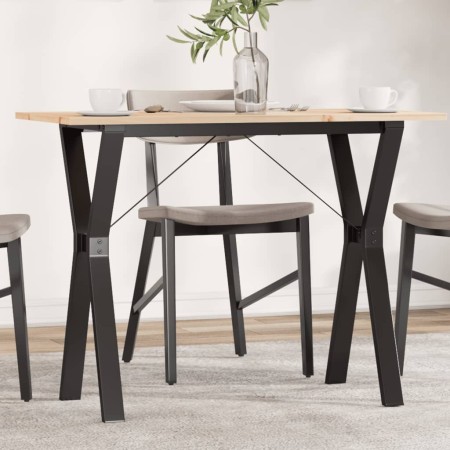 Mesa de comedor marco Y madera maciza pino y acero 100x50x75cm von , Küchen- und Esstische - Ref: Foro24-3282719, Preis: 89,2...