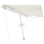 Cremefarbene einziehbare manuelle Fußmarkise 400 x 350 cm von vidaXL, Markisen - Ref: Foro24-3069617, Preis: 458,35 €, Rabatt: %