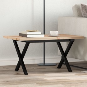 Mesa de centro marco X madera maciza pino y acero 80x50x40,5 cm von , Küchen- und Esstische - Ref: Foro24-3282750, Preis: 73,...