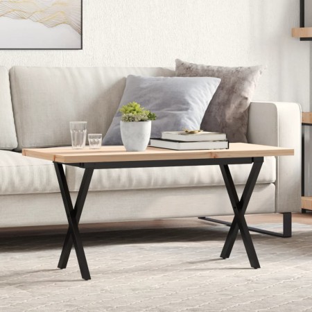Mesa de centro marco X madera maciza pino y acero 90x40x45,5 cm von , Küchen- und Esstische - Ref: Foro24-3282752, Preis: 66,...