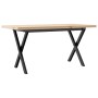 Mesa de centro marco X madera maciza pino y acero 90x40x45,5 cm von , Küchen- und Esstische - Ref: Foro24-3282752, Preis: 66,...