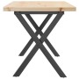 Mesa de centro marco X madera maciza pino y acero 90x40x45,5 cm von , Küchen- und Esstische - Ref: Foro24-3282752, Preis: 66,...
