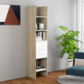 Estantería de madera contrachapada blanco y roble 40x35x180 cm von , Bücherregale und Regale - Ref: Foro24-803421, Preis: 103...