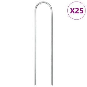 Clavijas de tierra forma U 25 uds acero galvanizado 15x3,5 cm by , Tent Accessories - Ref: Foro24-4009363, Price: 11,59 €, Di...