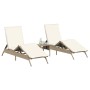 Tumbonas con cojines 2 unidades ratán sintético beige by , Loungers - Ref: Foro24-3261582, Price: 284,50 €, Discount: %