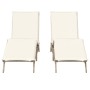 Tumbonas con cojines 2 unidades ratán sintético beige by , Loungers - Ref: Foro24-3261582, Price: 284,50 €, Discount: %