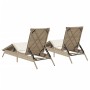 Tumbonas con cojines 2 unidades ratán sintético beige by , Loungers - Ref: Foro24-3261582, Price: 284,50 €, Discount: %