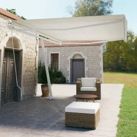 Cremefarbene manuell ausziehbare Fußmarkise 500 x 350 cm von vidaXL, Markisen - Ref: Foro24-3069657, Preis: 517,82 €, Rabatt: %