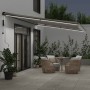 Toldo retráctil automático luz LED antracita blanco 600x350 cm by , Awnings - Ref: Foro24-3215823, Price: 1,00 €, Discount: %