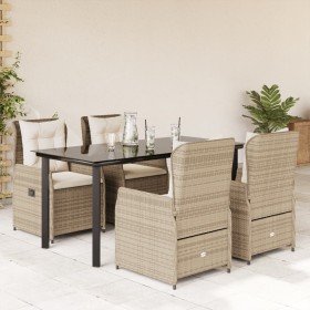 Set comedor de jardín 5 pzas con cojines ratán sintético beige by , Garden sets - Ref: Foro24-3262892, Price: 604,03 €, Disco...