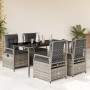 Set comedor de jardín 5 piezas con cojines ratán sintético gris de , Conjuntos de jardín - Ref: Foro24-3262988, Precio: 505,88 €