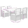 Set comedor de jardín 5 piezas con cojines ratán sintético gris by , Garden sets - Ref: Foro24-3262988, Price: 522,64 €, Disc...
