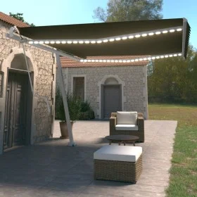 Toldo automático LED sensor de viento gris antracita 450x350 cm de vidaXL, Toldos - Ref: Foro24-3069654, Precio: 777,16 €, De...
