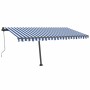 Toldo automático LED sensor de viento azul y blanco 450x350 cm von , Markisen - Ref: Foro24-3069851, Preis: 761,20 €, Rabatt: %