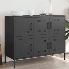 Aparador acero negro 100,5x39x79 cm by , Sideboards - Ref: Foro24-843096, Price: 189,56 €, Discount: %