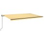 Toldo automático LED sensor de viento amarillo blanco 500x350cm by , Awnings - Ref: Foro24-3069233, Price: 745,81 €, Discount: %