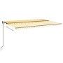 Toldo automático LED sensor de viento amarillo blanco 500x350cm by , Awnings - Ref: Foro24-3069233, Price: 745,81 €, Discount: %