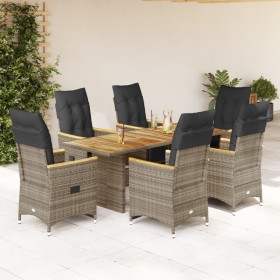 Mesita y sillas jardín 7 piezas y cojines ratán sintético gris von , Gartensets - Ref: Foro24-3276973, Preis: 970,41 €, Rabat...