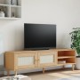 Mueble de TV SENJA aspecto ratán madera pino marrón 158x40x49cm by , TV Furniture - Ref: Foro24-358043, Price: 120,64 €, Disc...