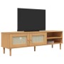 Mueble de TV SENJA aspecto ratán madera pino marrón 158x40x49cm by , TV Furniture - Ref: Foro24-358043, Price: 120,64 €, Disc...