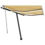 Manual retractable awning with yellow and white LED 350x250 cm by vidaXL, Awnings - Ref: Foro24-3069723, Price: 515,73 €, Dis...