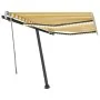 Manual retractable awning with yellow and white LED 350x250 cm by vidaXL, Awnings - Ref: Foro24-3069723, Price: 516,22 €, Dis...