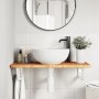 Estante de lavabo de pared de acero y madera maciza de roble von , Badezimmerwaschtische - Ref: Foro24-3302338, Preis: 82,58 ...