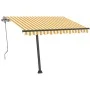 Manual retractable awning with yellow and white LED 350x250 cm by vidaXL, Awnings - Ref: Foro24-3069723, Price: 516,22 €, Dis...