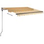 Manual retractable awning with yellow and white LED 350x250 cm by vidaXL, Awnings - Ref: Foro24-3069723, Price: 515,73 €, Dis...