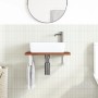 Estante de lavabo de pared de acero y madera maciza de roble de , Tocadores de baño - Ref: Foro24-3302350, Precio: 73,21 €, D...