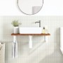 Estante de lavabo de pared de acero y madera maciza de roble von , Badezimmerwaschtische - Ref: Foro24-3302344, Preis: 85,43 ...