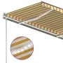Manual retractable awning with yellow and white LED 350x250 cm by vidaXL, Awnings - Ref: Foro24-3069723, Price: 516,22 €, Dis...