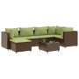 Set muebles de jardín 7 piezas y cojines ratán sintético marrón von , Gartensets - Ref: Foro24-3308222, Preis: 445,92 €, Raba...