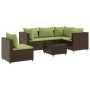 Set muebles de jardín 6 piezas y cojines ratán sintético marrón de , Conjuntos de jardín - Ref: Foro24-3308166, Precio: 407,3...