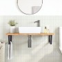 Estante de lavabo de pared de acero y madera maciza de roble by , bathroom vanities - Ref: Foro24-3302399, Price: 116,04 €, D...
