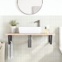 Estante de lavabo de pared de acero y madera maciza de haya de , Tocadores de baño - Ref: Foro24-3302435, Precio: 116,55 €, D...